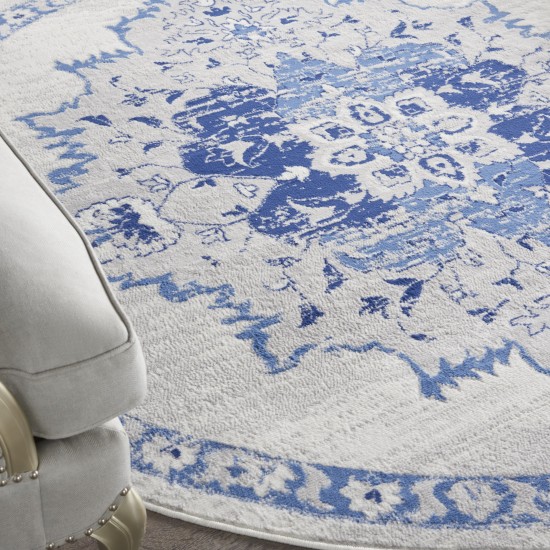 Nourison Whimsicle WHS14 Area Rug, Ivory/Blue, 8' x Round