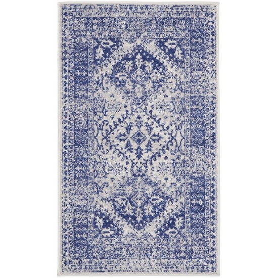 Nourison Whimsicle WHS15 Area Rug, Ivory/Navy, 3' x 5'