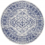 Nourison Whimsicle WHS15 Area Rug, Ivory/Navy, 5' x Round