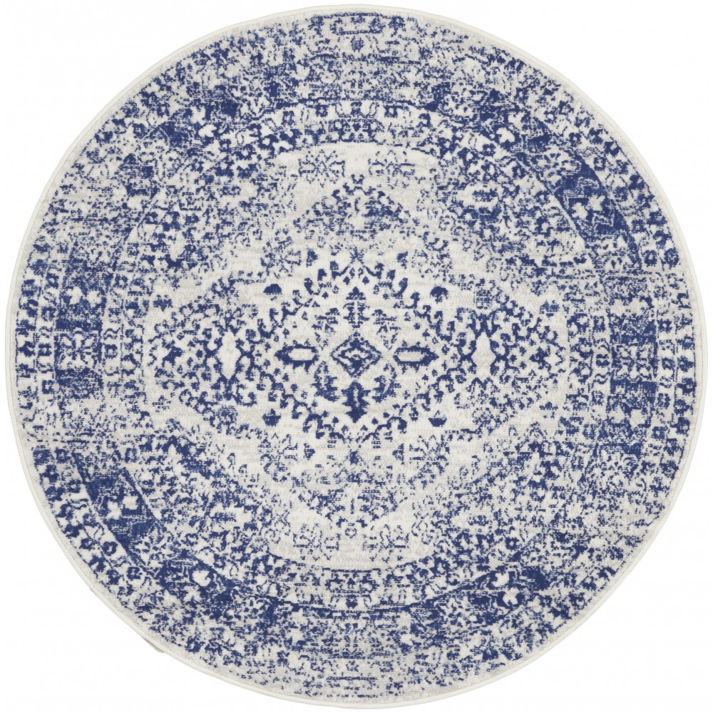 Nourison Whimsicle WHS15 Area Rug, Ivory/Navy, 5' x Round Nourison Whimsicle WHS15 Area Rug, Ivory/Navy, 5' x Round