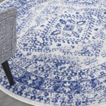 Nourison Whimsicle WHS15 Area Rug, Ivory/Navy, 5' x Round