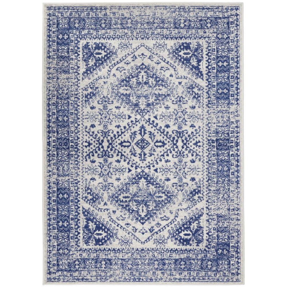 Nourison Whimsicle WHS15 Area Rug, Ivory/Navy, 6' x 9'