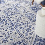 Nourison Whimsicle WHS15 Area Rug, Ivory/Navy, 7' x 10'
