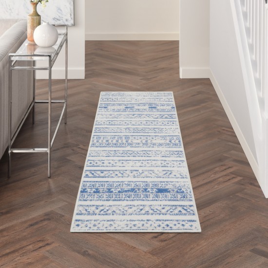 Nourison Whimsicle WHS16 Runner Rug, Ivory/Blue, 2' x 6'