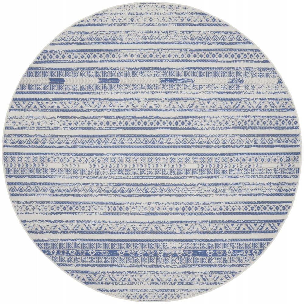 Nourison Whimsicle WHS16 Area Rug, Ivory/Blue, 8' x Round Nourison Whimsicle WHS16 Area Rug, Ivory/Blue, 8' x Round