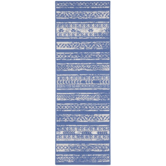 Nourison Whimsicle WHS16 Runner Rug, Light Blue/Ivory, 2' x 8'