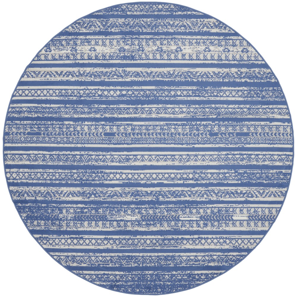 Nourison Whimsicle WHS16 Area Rug, Light Blue/Ivory, 5' x Round