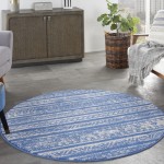 Nourison Whimsicle WHS16 Area Rug, Light Blue/Ivory, 5' x Round