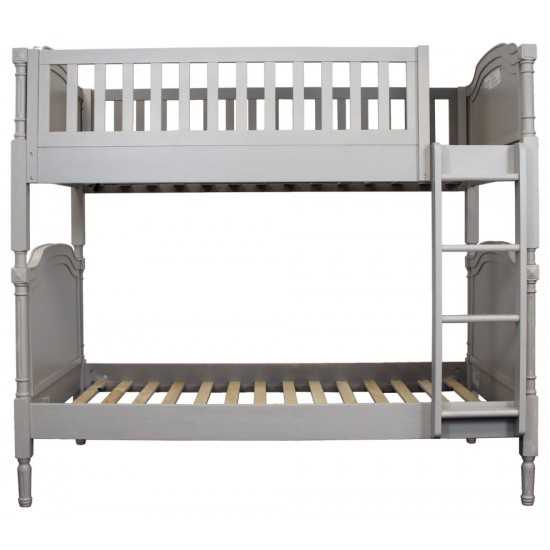 ACME Pearlie Twin/Twin Bunk Bed, Antique Gray & Pearl PU