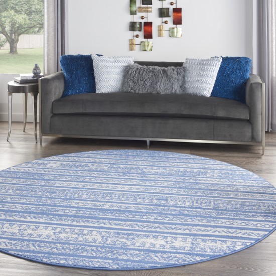 Nourison Whimsicle WHS16 Area Rug, Light Blue/Ivory, 8' x Round