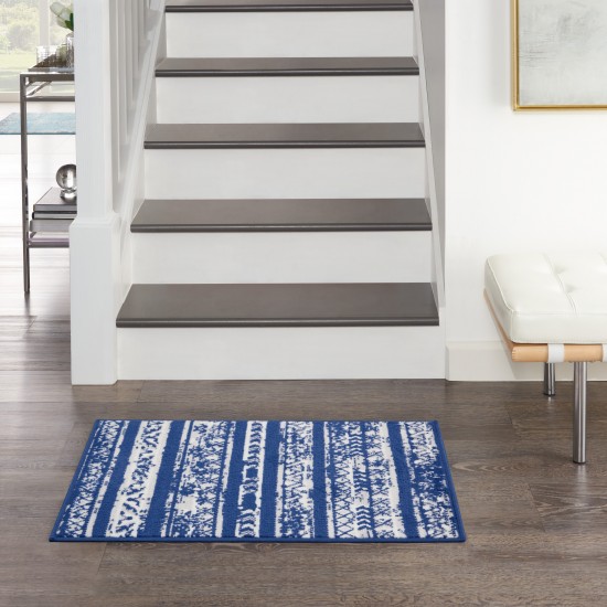 Nourison Whimsicle WHS16 Area Rug, Navy/Ivory, 2' x 3'