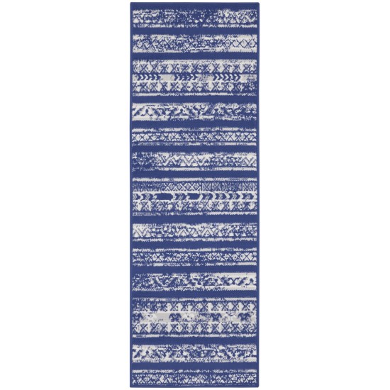 Nourison Whimsicle WHS16 Runner Rug, Navy/Ivory, 2' x 6'