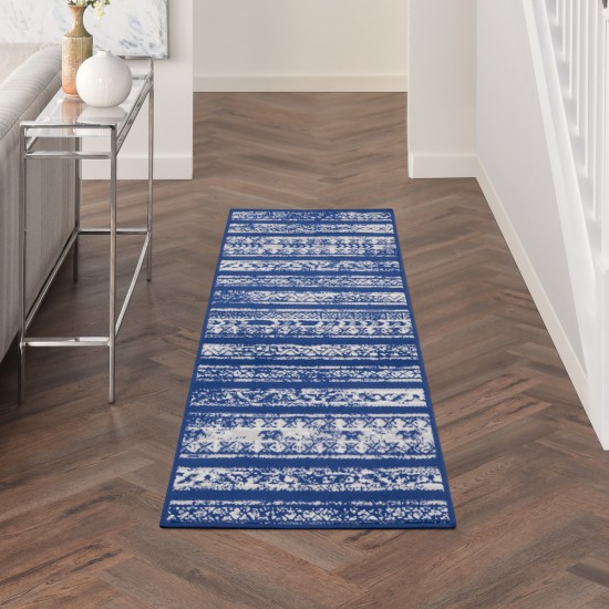 Nourison Whimsicle WHS16 Runner Rug, Navy/Ivory, 2' x 6'