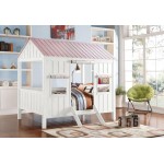 ACME Spring Cottage Full Bed, White & Pink