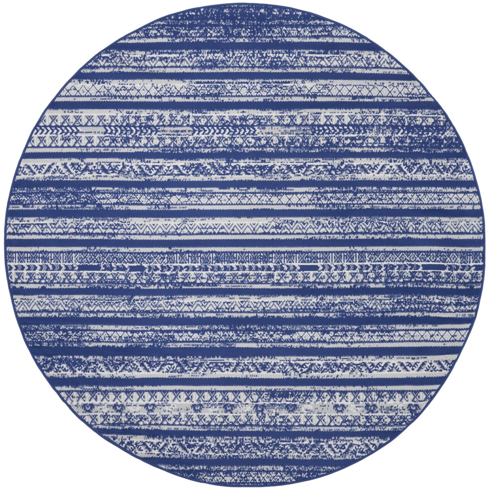 Nourison Whimsicle WHS16 Area Rug, Navy/Ivory, 5' x Round