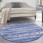 Nourison Whimsicle WHS16 Area Rug, Navy/Ivory, 5' x Round