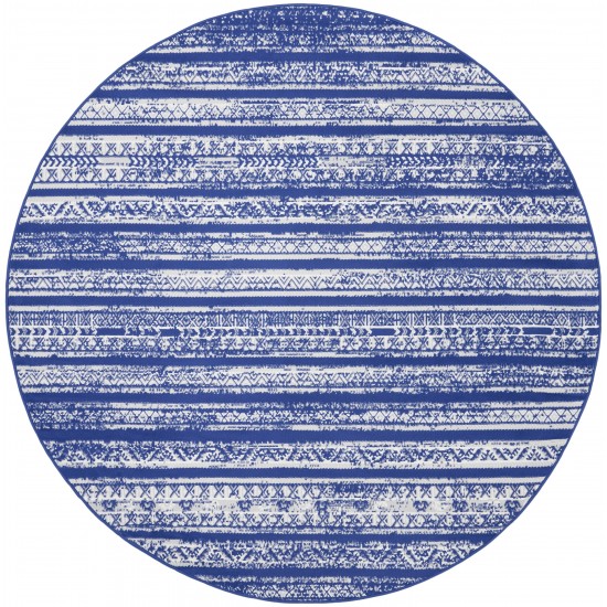 Nourison Whimsicle WHS16 Area Rug, Navy/Ivory, 8' x Round