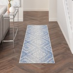 Nourison Whimsicle WHS17 Runner Rug, Ivory/Blue, 2' x 8'