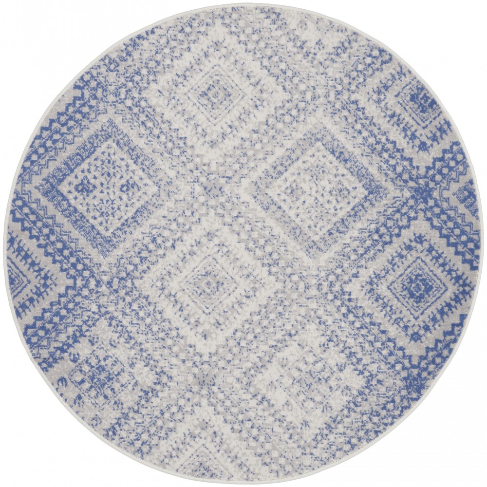 Nourison Whimsicle WHS17 Area Rug, Ivory/Blue, 5' x Round Nourison Whimsicle WHS17 Area Rug, Ivory/Blue, 5' x Round