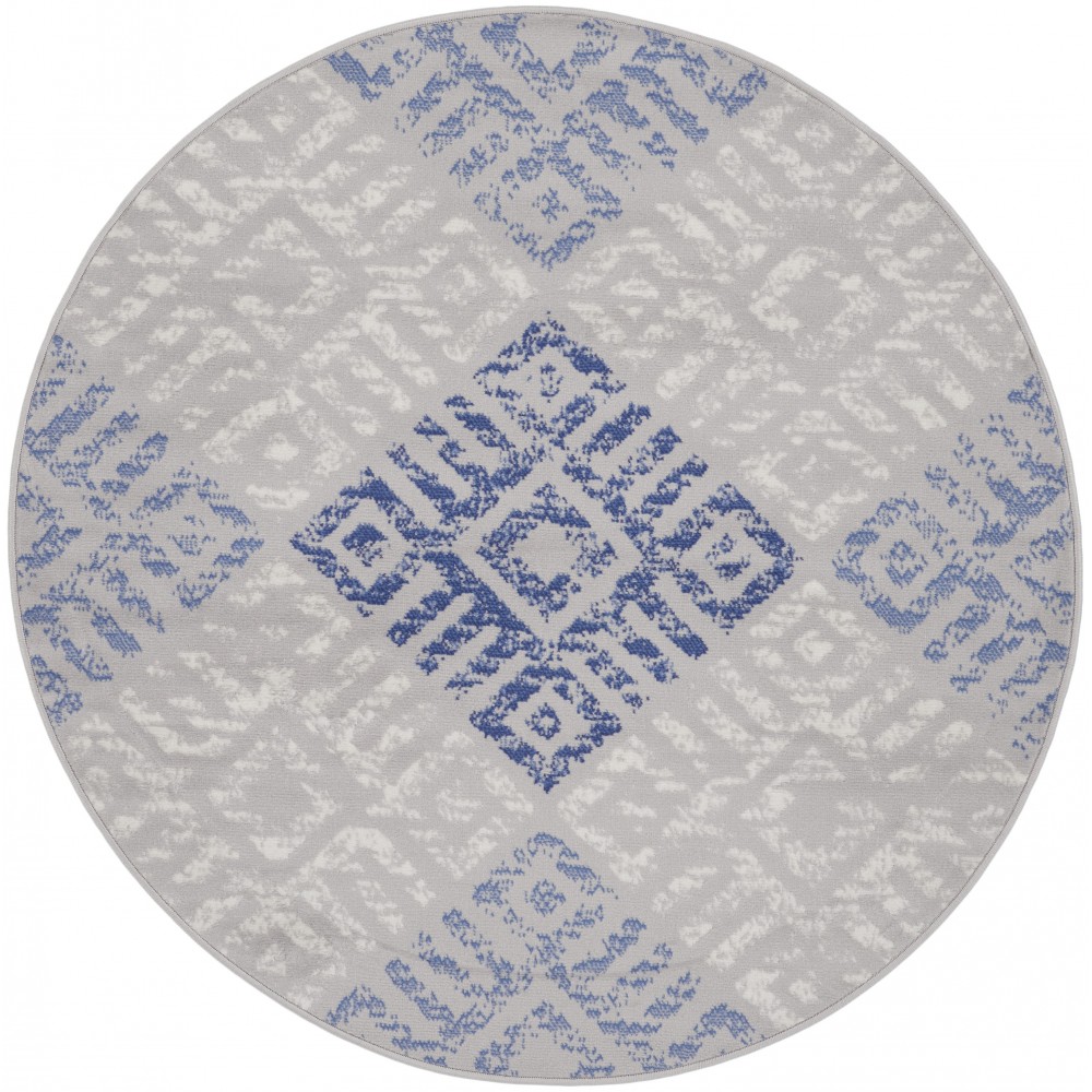 Nourison Whimsicle WHS18 Area Rug, Grey/Blue, 5' x Round