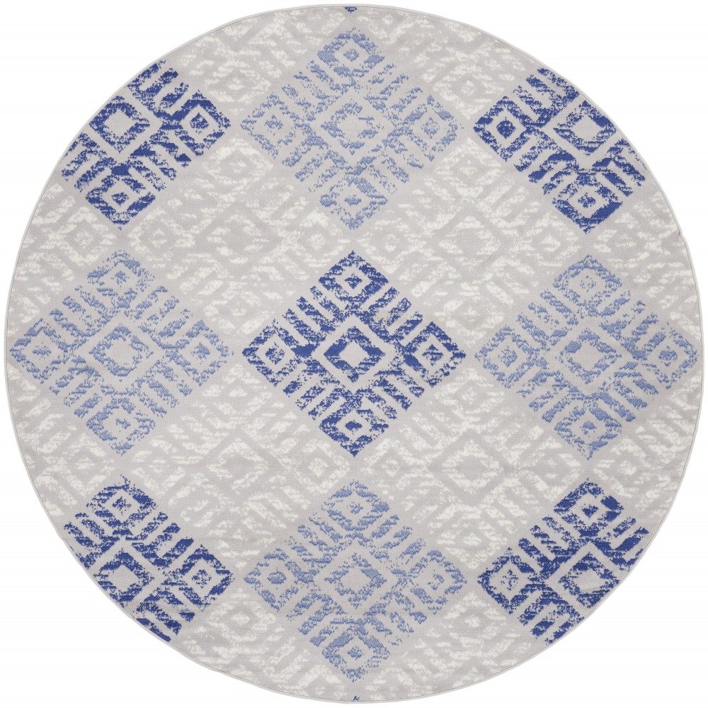 Nourison Whimsicle WHS18 Area Rug, Grey/Blue, 8' x Round