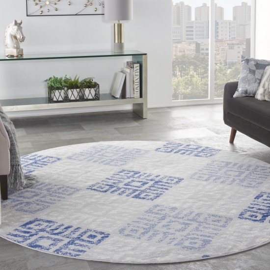 Nourison Whimsicle WHS18 Area Rug, Grey/Blue, 8' x Round