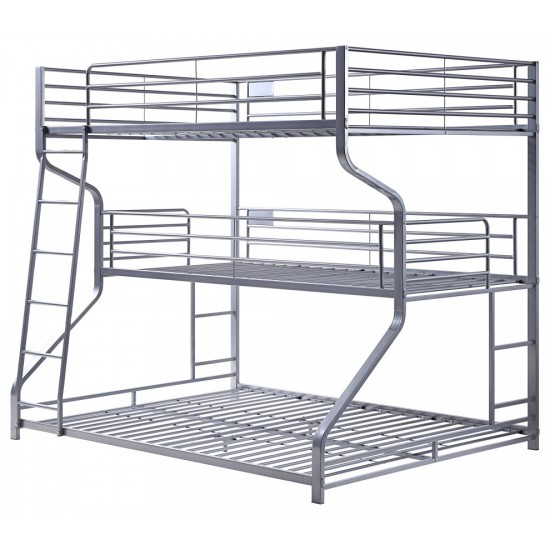 ACME Caius II Bunk Bed - Triple Twin/Full/Queen, Silver