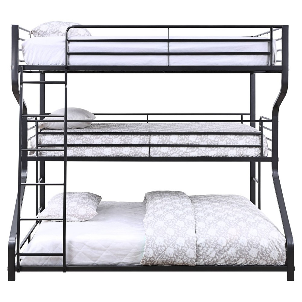 ACME Caius II Bunk Bed - Triple Twin/Full/Queen, Gunmetal ACME Caius II Bunk Bed - Triple Twin/Full/Queen, Gunmetal