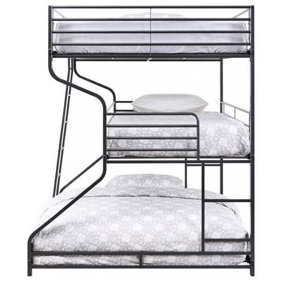 ACME Caius II Bunk Bed - Triple Twin/Full/Queen, Gunmetal