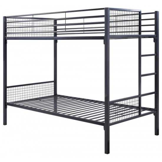 ACME Gelsey Twin/Twin Bunk Bed, Sandy Black (1Set/1Ctn)