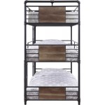 ACME Brantley Triple Bunk Bed - Twin, Sandy Black & Dark Bronze Hand-Brushed