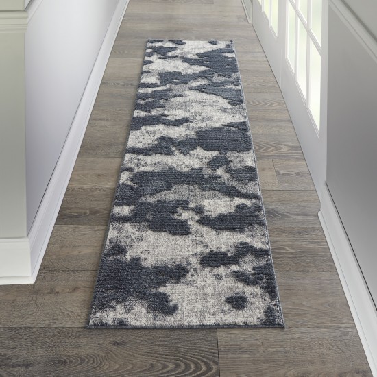 Nourison Zermatt ZER01 Runner Rug, Blue/Grey, 2'2" x 7'6"