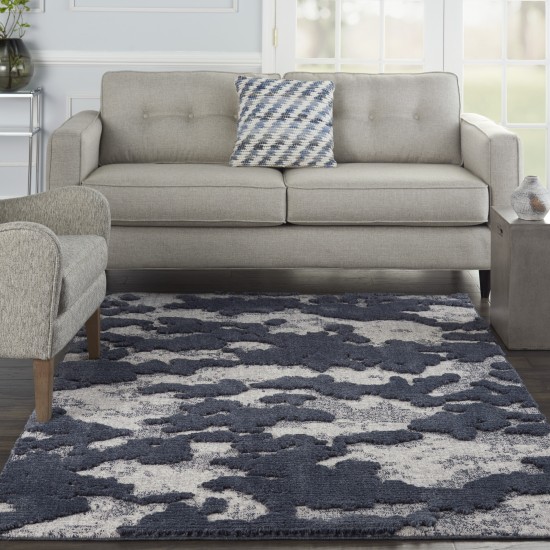 Nourison Zermatt ZER01 Area Rug, Blue/Grey, 4' x 6'