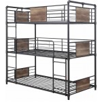 ACME Brantley Triple Bunk Bed - Twin, Sandy Black & Dark Bronze Hand-Brushed