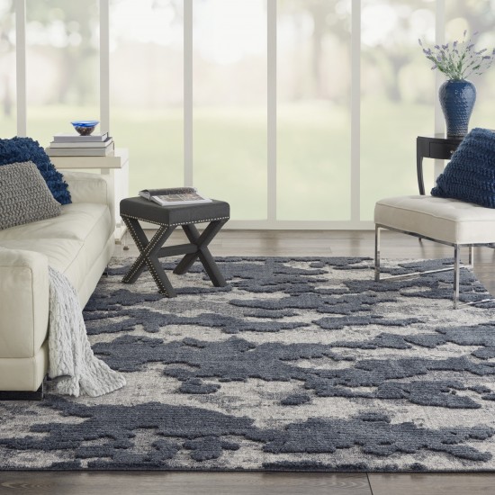 Nourison Zermatt ZER01 Area Rug, Blue/Grey, 8'10" x 11'10"