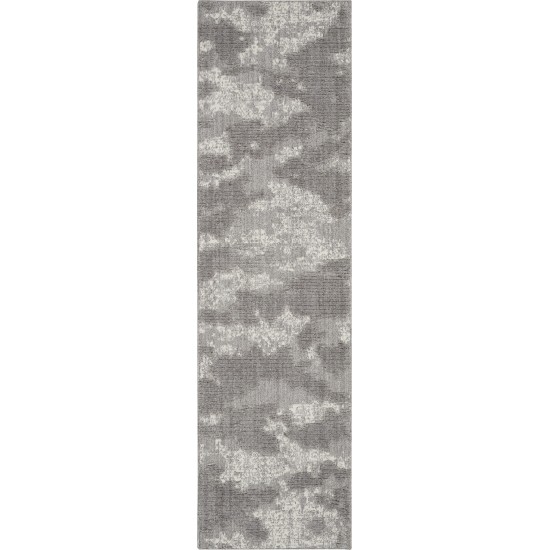 Nourison Zermatt ZER01 Runner Rug, Grey/Ivory, 2'2" x 7'6"
