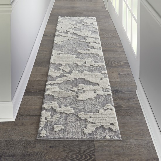 Nourison Zermatt ZER01 Runner Rug, Ivory/Grey, 2'2" x 7'6"