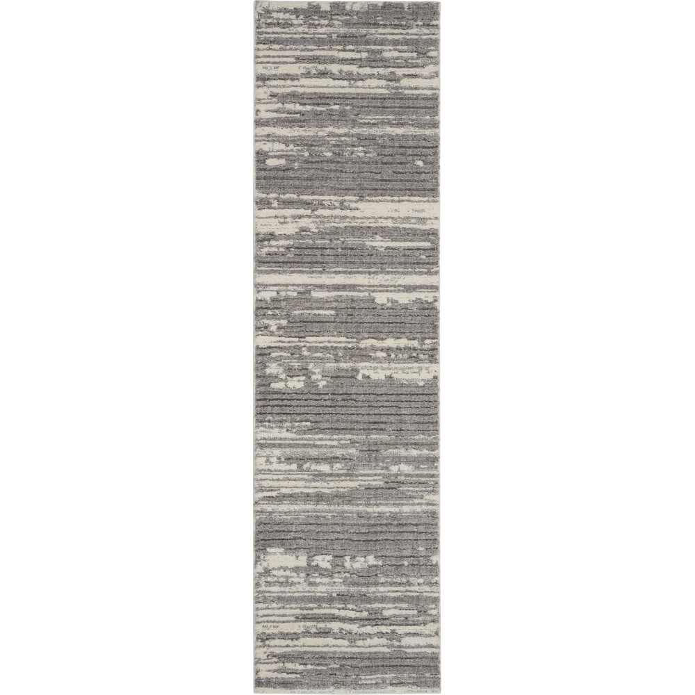 Nourison Zermatt ZER02 Runner Rug, Grey/Ivory, 2'2" x 7'6"