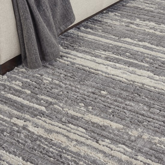 Nourison Zermatt ZER02 Area Rug, Grey/Ivory, 8'10" x 11'10"