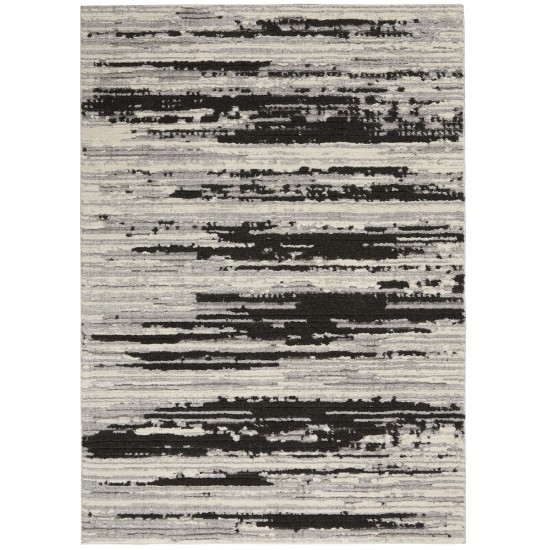 Nourison Zermatt ZER02 Area Rug, Ivory/Charcoal, 5'3" x 7'3"