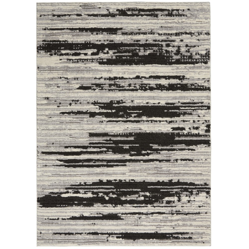 Nourison Zermatt ZER02 Area Rug, Ivory/Charcoal, 5'3" x 7'3" Nourison Zermatt ZER02 Area Rug, Ivory/Charcoal, 5'3" x 7'3"
