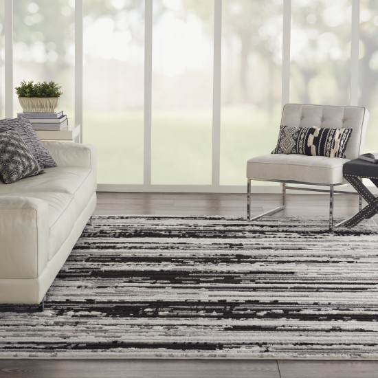 Nourison Zermatt ZER02 Area Rug, Ivory/Charcoal, 7'10" x 9'10"