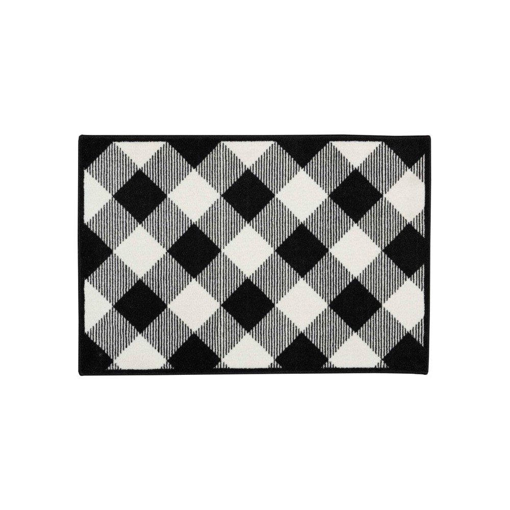 Nourison 096JP Decorative Rug, Black/White, 2' x 3' Nourison 096JP Decorative Rug, Black/White, 2' x 3'