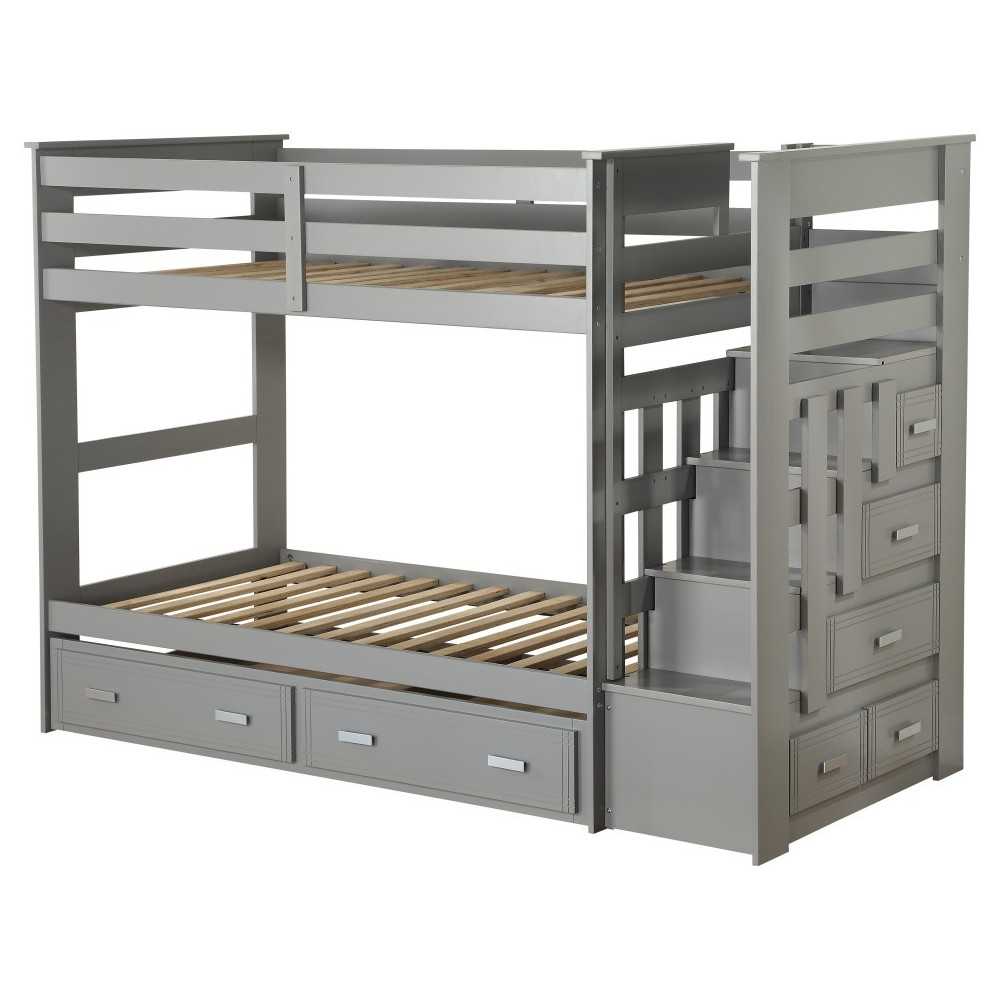 ACME Allentown Bunk Bed & Trundle (Twin/Twin & Storage), Gray