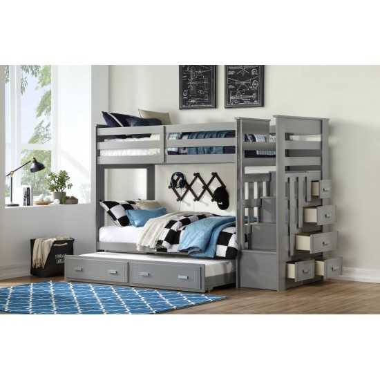 ACME Allentown Bunk Bed & Trundle (Twin/Twin & Storage), Gray