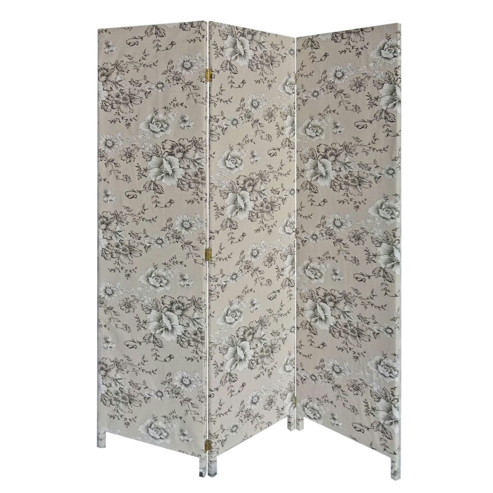 Screen Gems 3 Panel Fabric Gardenia Screen SG-379