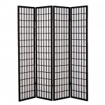 Screen Gems Shoji 4 Panel Screen Black SG-530-4