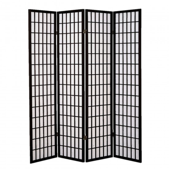 Screen Gems Shoji 4 Panel Screen Black SG-530-4