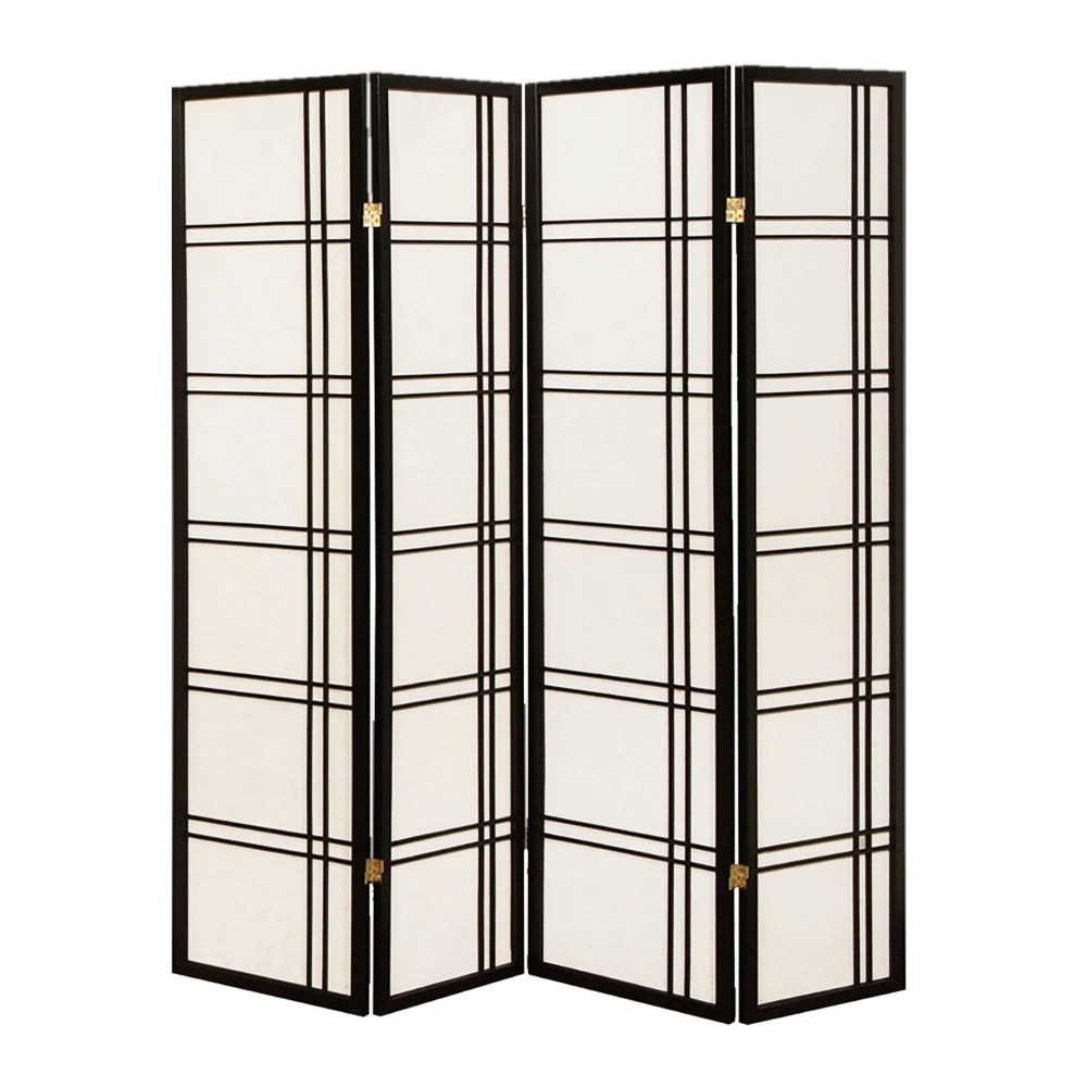 Screen Gems Shoji 4 Panel Screen SG-542-4 Black