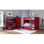 ACME Cargo Bunk Bed (Full/Full), Red